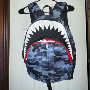 Boys Camo Shark Bookbag/Backpack- has plenty of pockets for storage space!